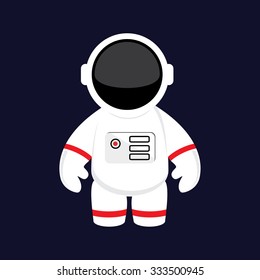 Vector illustration cartoon astronaut, cosmonaut in space. Space suit. Astronaut flat icon