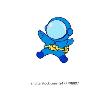 Vector illustration of cartoon astronaut isolated on white background	