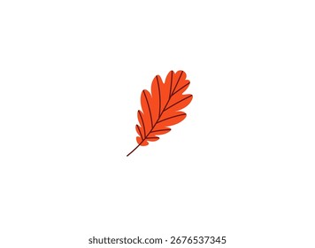 Vector illustration of cartoon autumn leaf on white background	
