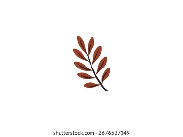 Vector illustration of cartoon autumn leaf on white background	
