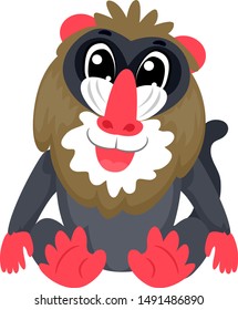 Vector Illustration of Cartoon Baboon