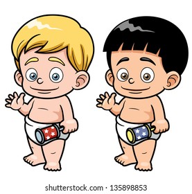 Vector illustration of Cartoon baby