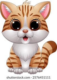 Vector illustration of cartoon baby cat