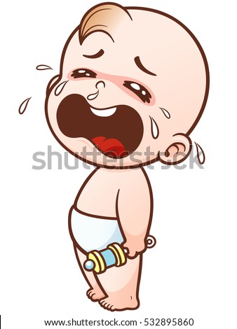 Vector Illustration of Cartoon Baby crying