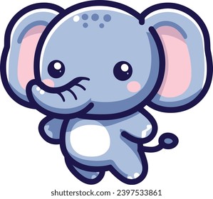 Vector illustration cartoon baby elephant character design 