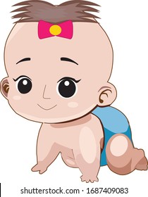 Vektorgrafik eines Cartoon-Babys, das kribbelt