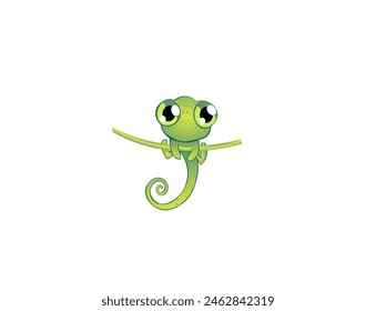 Vector illustration of cartoon baby lizard