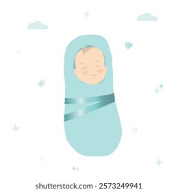 Vector Illustration of Cartoon Baby sleeping 