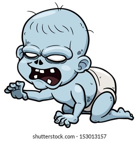 Vector illustration of Cartoon Baby zombie