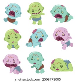 Vector illustration of Cartoon Baby Zombie character