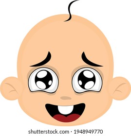 Vektorgrafik eines Cartoon Babys Kopfemoticon