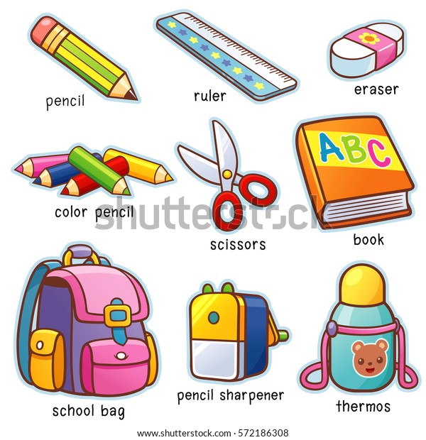 Vector Illustration Cartoon Back School Vocabulary Stock Vector ...