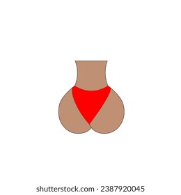 Vector illustration of a cartoon back of a woman's body in lingerie.