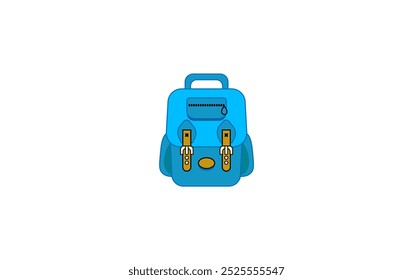 Vector illustration of cartoon backpack in blue color