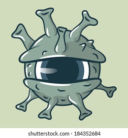 Vector illustration of cartoon bacteria