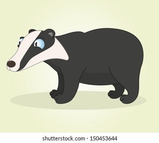 Vector Illustration of Cartoon Badger
