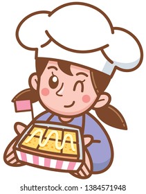 Vektorillustration-Illustration von Cartoon-Bäckereien mit Toast