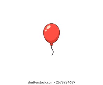 Ilustración vectorial de globo de dibujos animados con cuerda	
