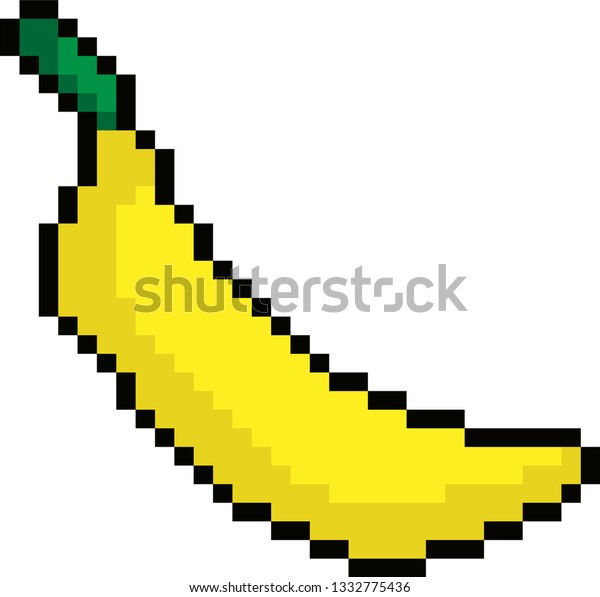 Vector Illustration Cartoon Banana Pixel Design Stock Vector (Royalty ...