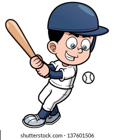 Vector illustration of Cartoon Baseball Player