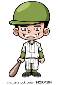 Vector illustration of Cartoon Baseball Player