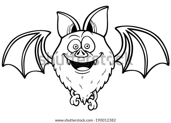 Cartoon Bat Coloring Book - Kids and Adult Coloring Pages