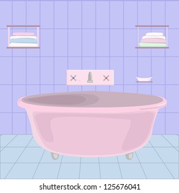 vector illustration of cartoon bathroom