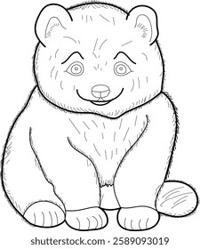 vector illustration of cartoon bear