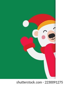 Vector illustration of cartoon Bear character with white copy space.