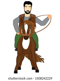 Vector illustration of the cartoon bearded men on
