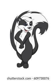 Vector illustration - cartoon beautiful and cute skunk