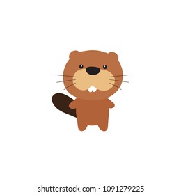 Vector illustration of cartoon beaver