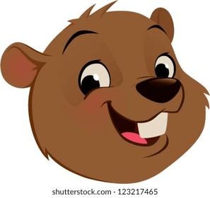 Vector illustration of a cartoon beaver's head