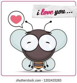 Vector illustration of cartoon bee.