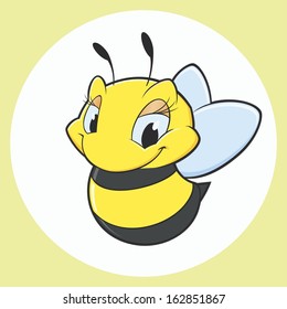 Vector illustration of cartoon bee 