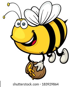 Vector illustration of Cartoon Bee