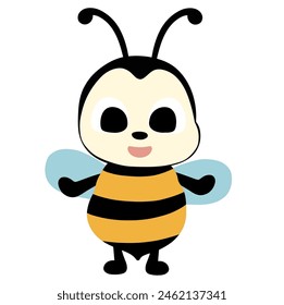 Vector illustration of a cartoon bee