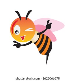 Vector illustration of cartoon bee character
