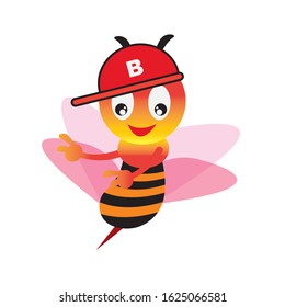 Vector illustration of cartoon bee character
