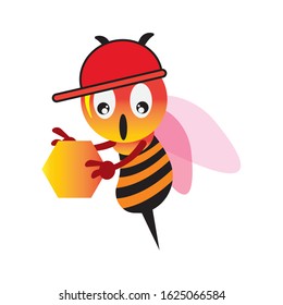 Vector illustration of cartoon bee character
