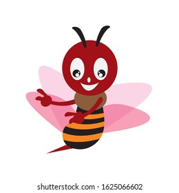 Vector illustration of cartoon bee character
