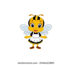 Vector illustration of a cartoon bee with a smile