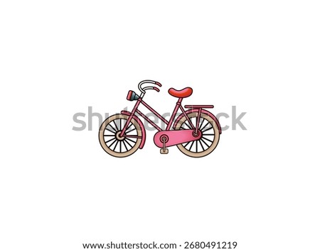 Vector illustration of cartoon bicycle on white background	