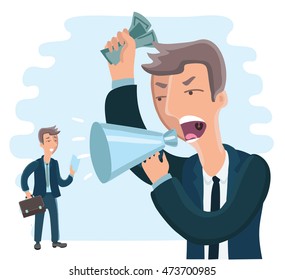 Vector Illustration Cartoon Big Boss Commanding Stock Vector (Royalty ...