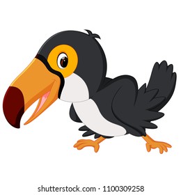 vector illustration of Cartoon bird toucan smiling