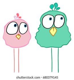 vector illustration cartoon birds