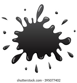 Vector Illustration with Cartoon Black Paint Splashes.