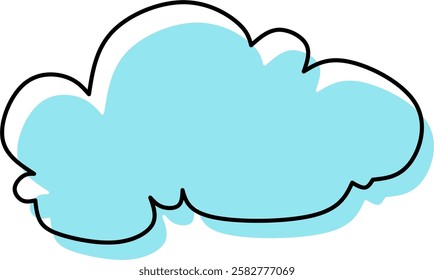 Vector illustration of a cartoon blue cloud