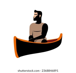 Vector illustration of cartoon boatman isolated on white background