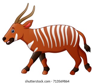 Vector illustration of Cartoon bongo antelope